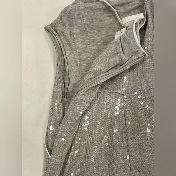 Anthropologie | Claudette Sequin Jumpsuit | Size 6 | Silver - Picture 12 of 14